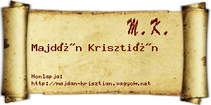 Majdán Krisztián névjegykártya