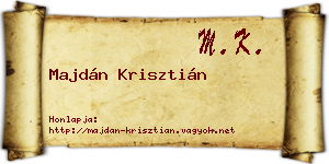 Majdán Krisztián névjegykártya